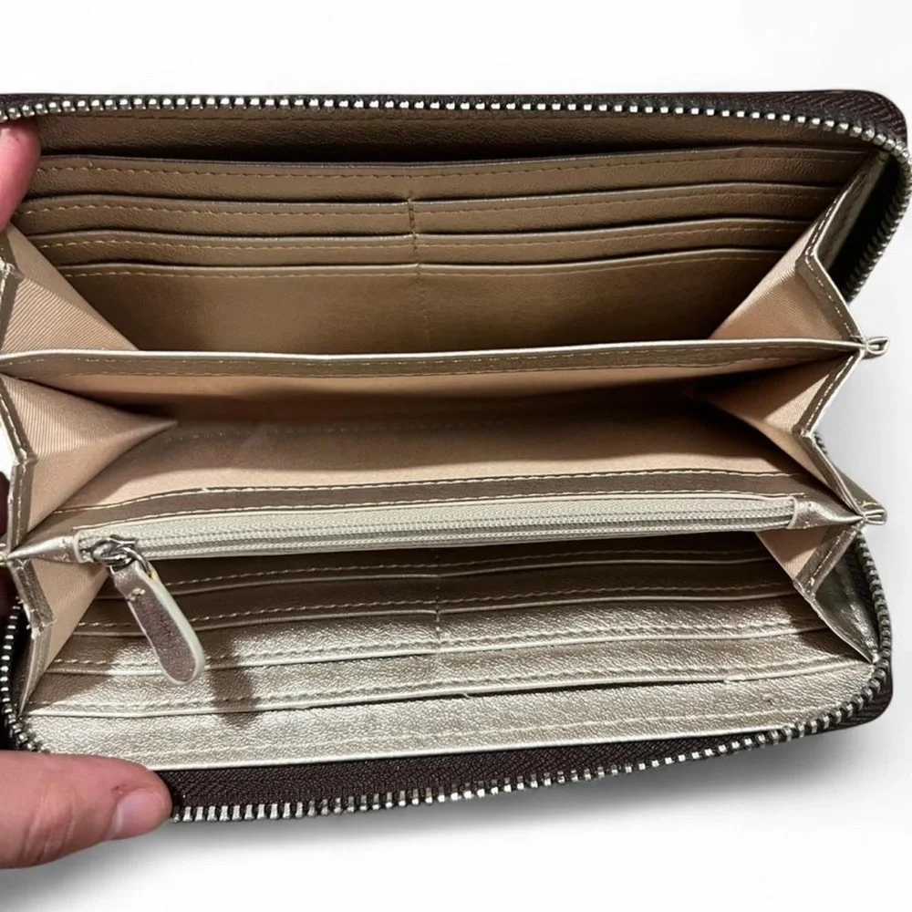Dana Buchman Brown Crocodile Embossed Wristlet